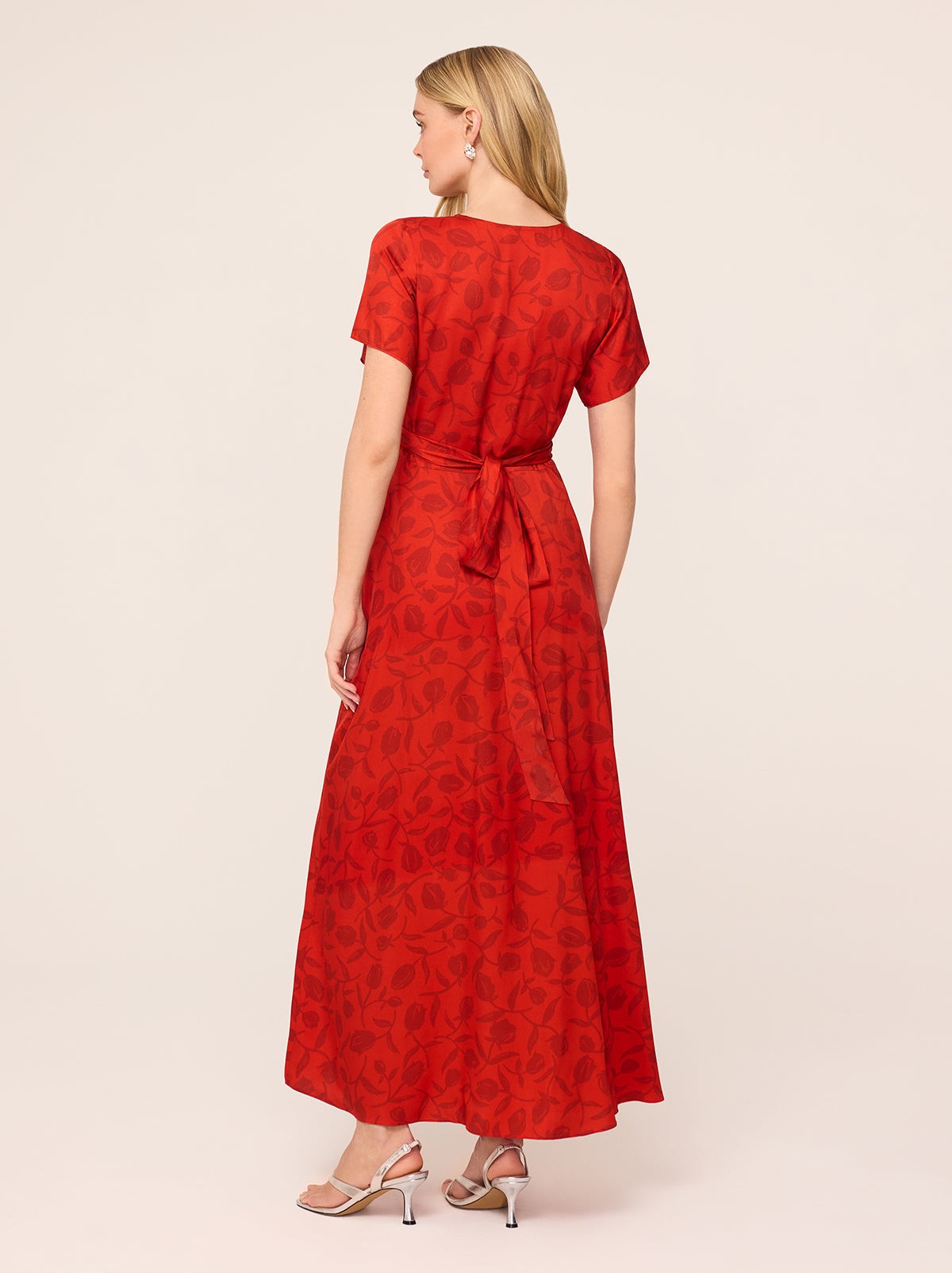 Alex Red Tulip Print Dress view 4