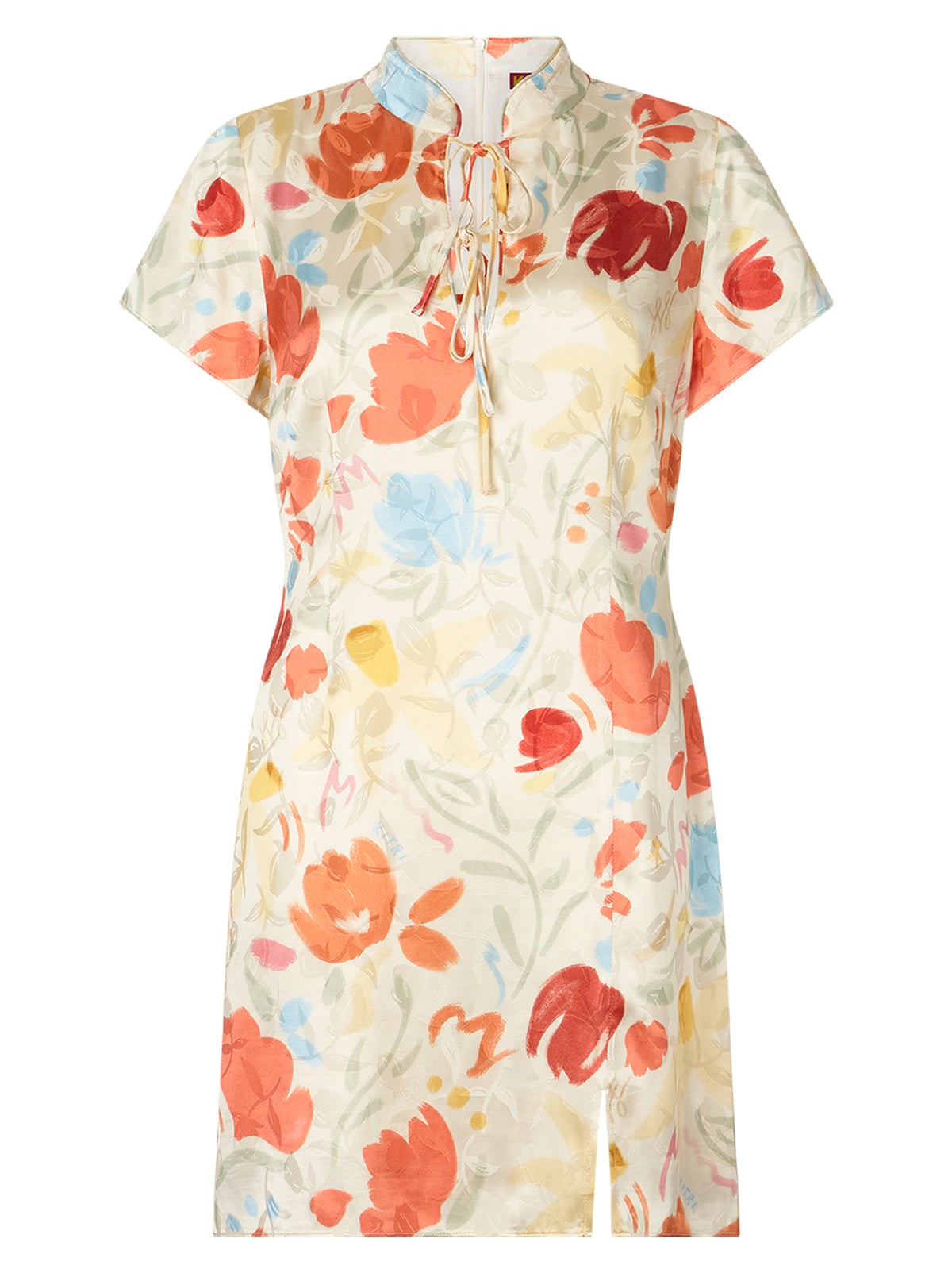 Gretchen Pastel Floral Jacquard Mini Dress view 3